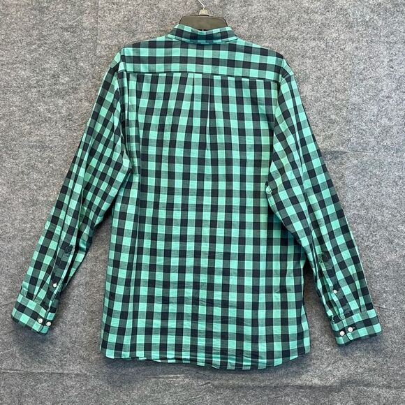 GOODTHREADS Button-down Shirt Mens XL Black Green Buffalo Plaid Poplin Standard - Picture 10 of 15